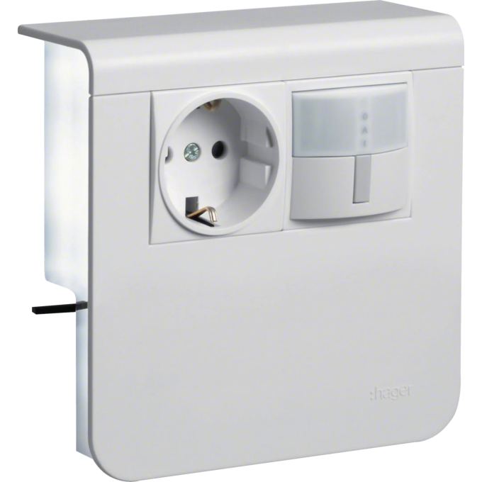 Держатель устройств HAGER SL new, c розеткой Schuko (L+N+PE), 16A, 250A AC, белый SL200809269010